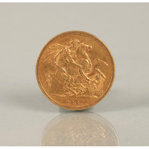 128 - Victorian gold sovereign 1887