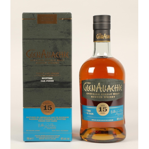 244 - The GlenAllachie Limited Edition Scottish oak finish 15 years old speyside single malt cask scotch w... 