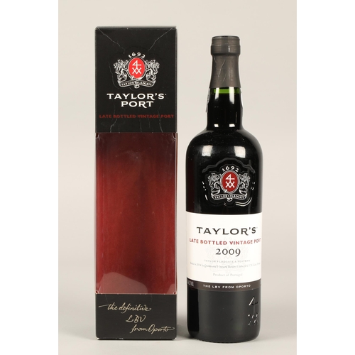 345 - Taylor's 2009 late bottled vintage port, 70cl, 20% vol, boxed.