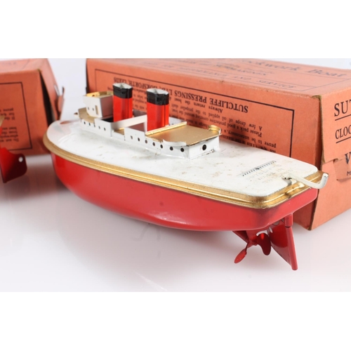 1032 - Two Sutcliffe Models clockwork model boats 