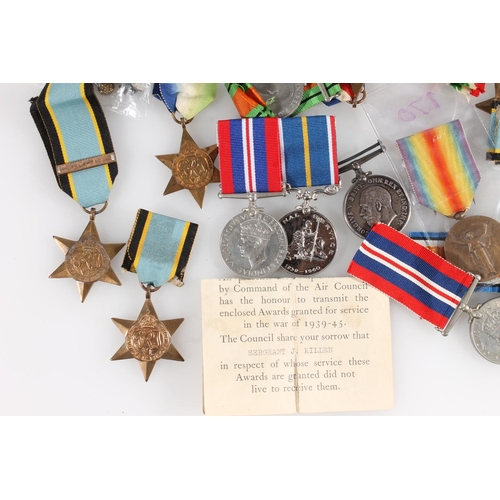 1425 - Replica WWII medals to include war medal, defence medal, Air Crew Europe stars, etc. etc.