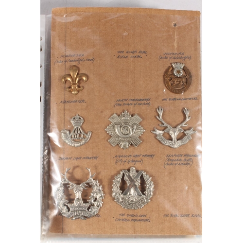 1433 - Ring binder folder containing KOSB, Cameronians, Royal Scots, Gordon Highlanders, Queens Own Cameron... 