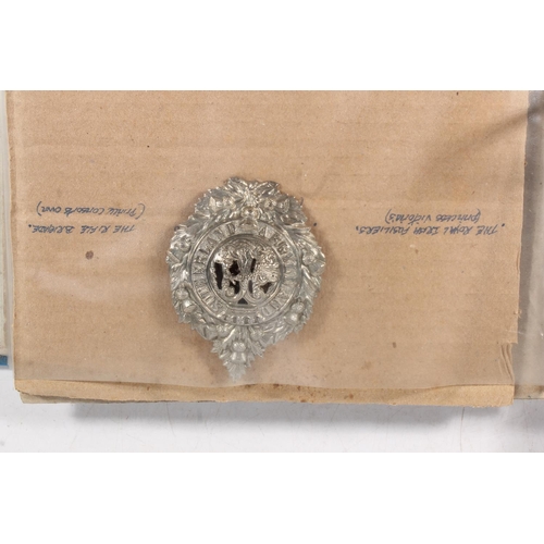 1433 - Ring binder folder containing KOSB, Cameronians, Royal Scots, Gordon Highlanders, Queens Own Cameron... 