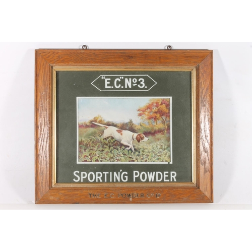 1449 - E C Powder Company advertisement poster for EC No3 Sporting Powder, 23cm x 28cm, in oak frame 31cm x... 