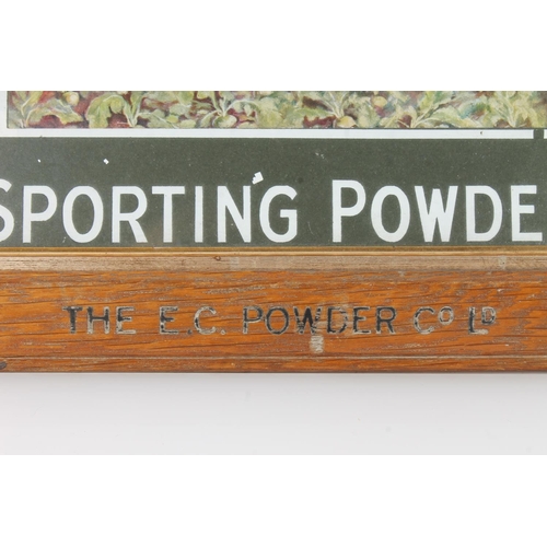 1449 - E C Powder Company advertisement poster for EC No3 Sporting Powder, 23cm x 28cm, in oak frame 31cm x... 