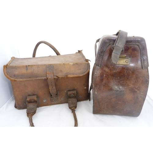 1 - Collection of shooting and gun accessories to include a brown leather carrier, stamped 'REL/C - 1943... 