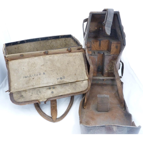 1 - Collection of shooting and gun accessories to include a brown leather carrier, stamped 'REL/C - 1943... 