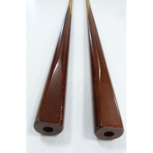 10 - Snooker & Billiards Interest - Ash single-piece cue by Thurston & Co., London, and two near-... 