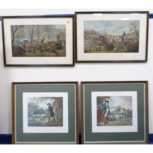 14 - After George Morland (British, 1762 - 1804)'Partridge Shooting' and 'Pheasant Shooting'Colour prints... 