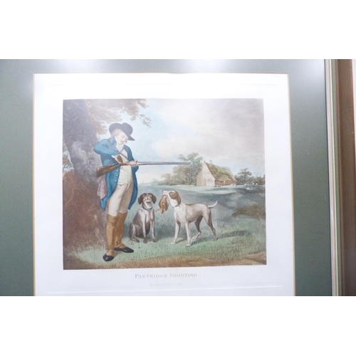 14 - After George Morland (British, 1762 - 1804)'Partridge Shooting' and 'Pheasant Shooting'Colour prints... 