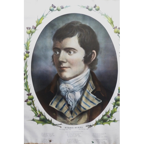 16 - 'There Was a Lad Who Was Born in Kyle', portrait of Robert Burns, colour print with poem below, 48cm... 