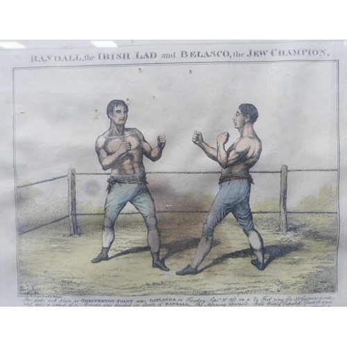 24 - T Grozer After Conrad Metz'Champion Boxers Thomas Johnson and Isaac Perrins'Hand-coloured engraving,... 