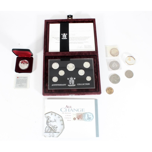 1232 - UNITED KINGDOM Queen Elizabeth II (1952-2022) silver anniversary collection 1996 seven coin silver p... 