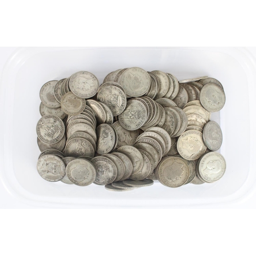 1235 - UNITED KINGDOM 500 grade silver coins (1920-1946) from circulation, 149 shillings, 825g gross.