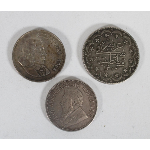 1245 - OTTOMAN EMPIRE silver 20 kurus ١٣٢٧ 1327 AH year 9 (1917) 24g, SOUTH AFRICA silver 2.5 shillings 189... 