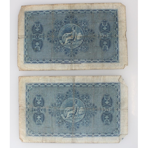 1296 - THE BRITISH LINEN BANK, two five pound £5 banknotes 3rd January 1936 B/6 13/385 and 8th June 1... 