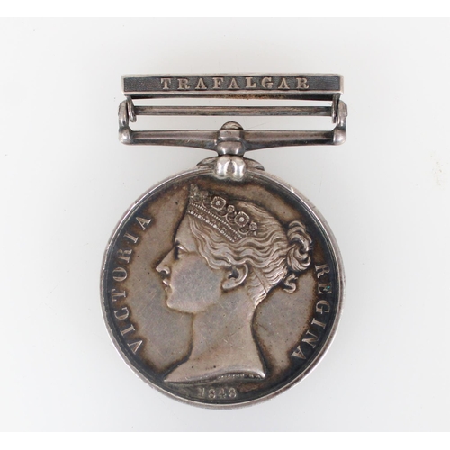 1439 - Naval General Service medal 1848 with TRAFALGAR clasp [unnamed, possibly skimmed].