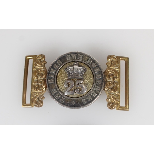 1443 - 25th Regiment of Foot The Kings Own Borderers brass waist belt plate, see item 11 page 48 in Badges ... 