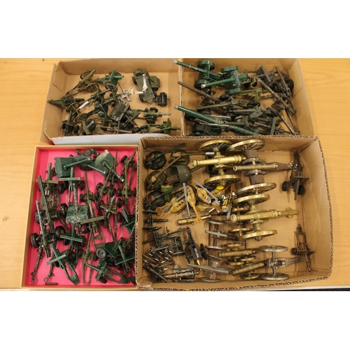 1062 - Large collection of diecast field guns and cannon including Dinky, Britains etc.