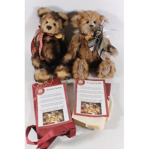 1075 - Charlie Bears CB120004B Arthur and CB183954 Corey with tags, certificates, bags and boxes. (2)