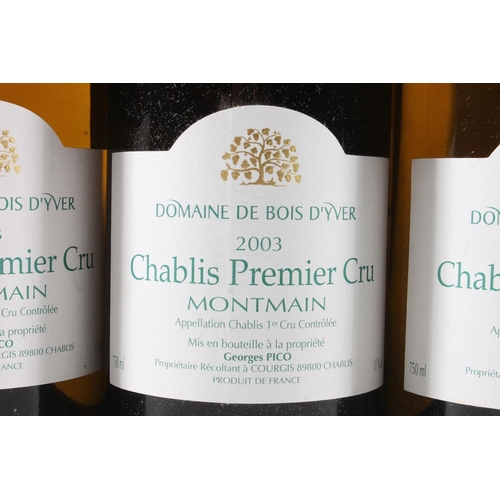 1111 - Seven bottles of Georges Pico DOMAINE DE BOIS D'YVER 2003 Chablis Premier Cru Montmain, 13% abv 75cl... 