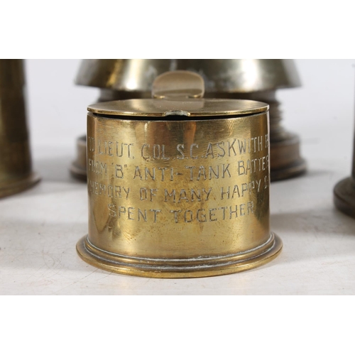 1473 - Trench art ashtray made from a 1960 A/S mk10 Mortar shell, 10cm diameter, a nose cone fuse, a WWI er... 