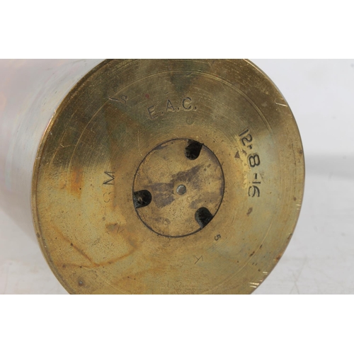 1473 - Trench art ashtray made from a 1960 A/S mk10 Mortar shell, 10cm diameter, a nose cone fuse, a WWI er... 