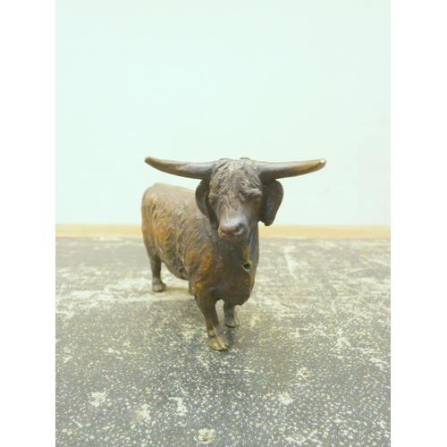 177 - Small antique bronze longhorn cow.H.8cm