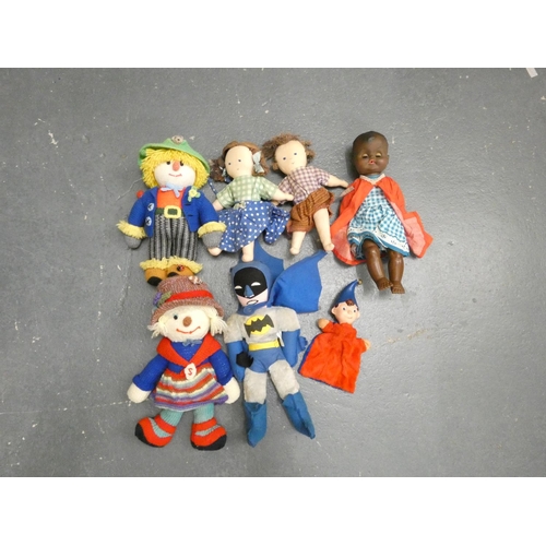 205 - Collection of soft toys and vintage rag dolls.