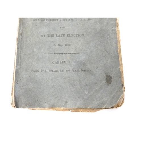 102 - JOLLIE FRANCIS (Ed).  A Political History of the City of Carlisle from the Year 1700, to the Present... 