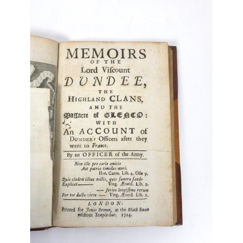 112 - (LESLIE CHARLES?).  Memoirs of the Lord Viscount Dundee, the Highland Clans & the Mass... 