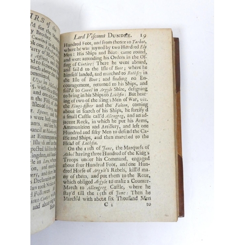 112 - (LESLIE CHARLES?).  Memoirs of the Lord Viscount Dundee, the Highland Clans & the Mass... 