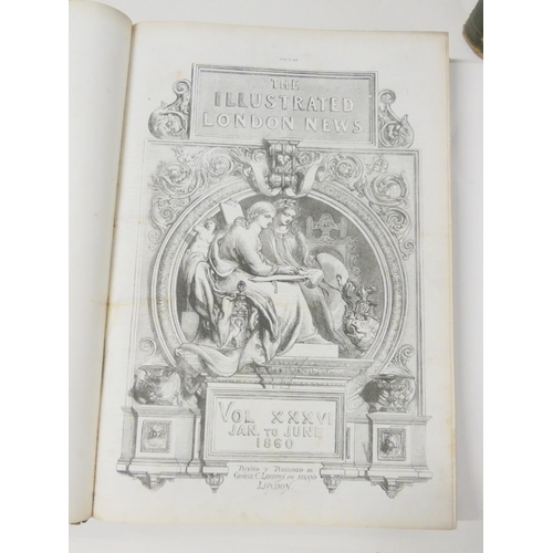 31 - Illustrated London News.  Bound vols. 36 (Jan. to June 1860) & 42 (Jan. to June 1863).... 