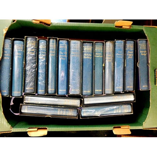 40 - DICKENS CHARLES.  New Oxford Illustrated Dickens. Vols. 1 to 17. Blue leather in slip case... 