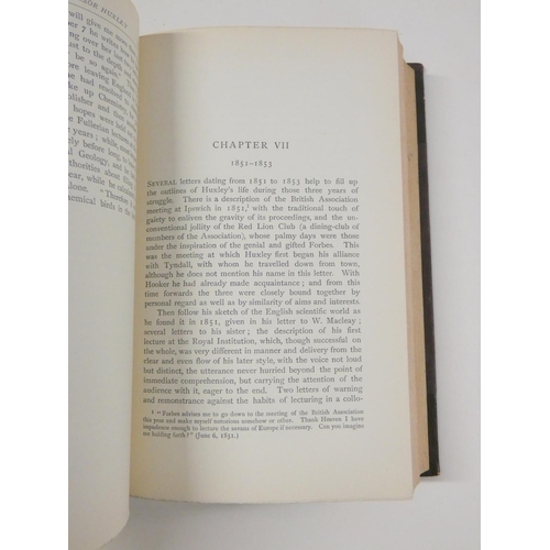 41 - HUXLEY THOMAS HENRY.  Life & Letters, by His Son Leonard Huxley. 2 vols. Frontis &... 