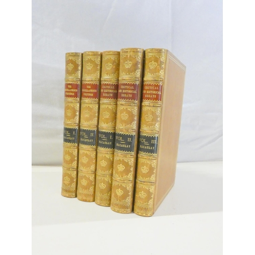 42 - MACAULAY LORD.  Critical & Historical Essays, 3 vols. and Miscellaneous Writings, 2 vo... 