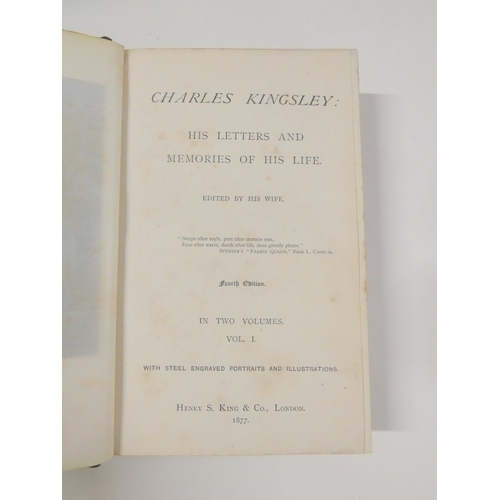 43 - KINGSLEY CHARLES.  His Letters & Memories of His Life, edited by His Wife. 2 vols. Frontis &... 