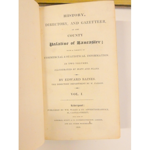 46 - BAINES EDWARD.  History, Directory & Gazetteer of the County Palatine of Lancaster. 2 ... 