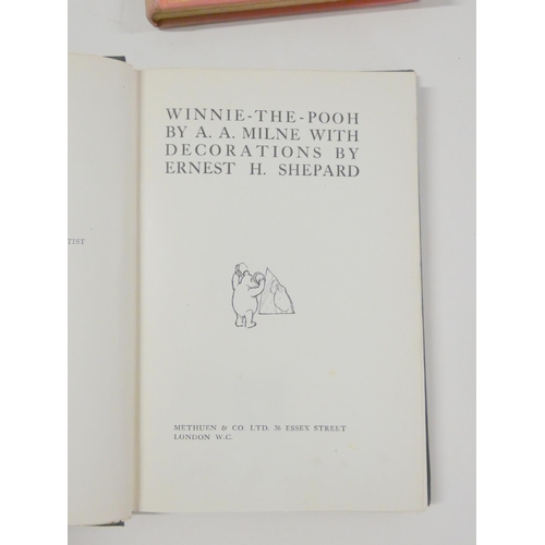 59 - MILNE A. A.  Winnie the Pooh, 1st ed. in green cloth (ownership inscriptions), 1926; Now We are Six,... 