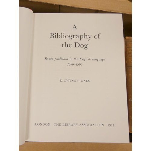 63 - GWYNNE JONES E.  A Bibliography of the Dog. Quarto. Orig. red cloth gilt. Library Association, 1971,... 