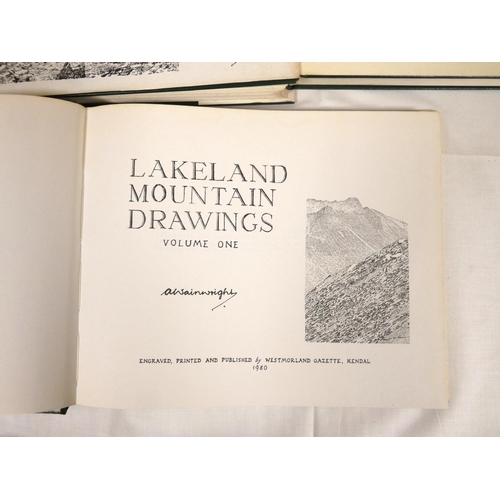 67 - WAINWRIGHT A.  Lakeland Mountain Drawings. The set of 5 vols. Oblong quarto. 1st eds. in d.w's.... 