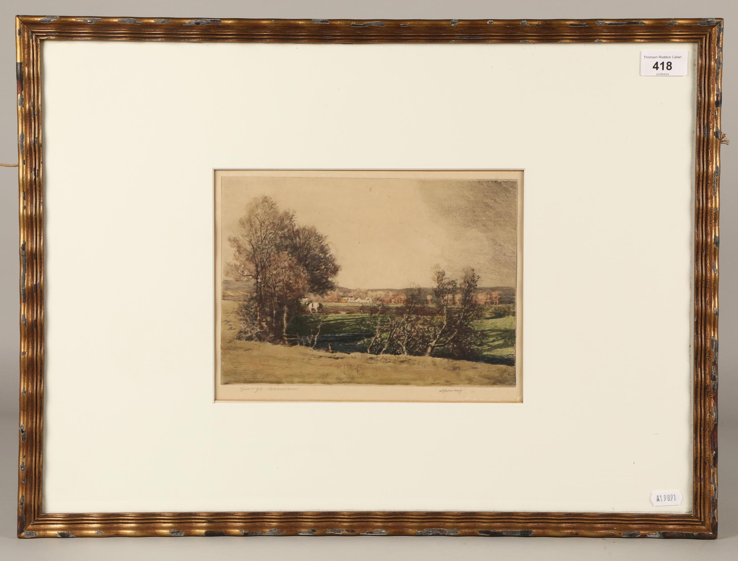 George Houston RSA RI RSW (1869 - 1947), 'Spring', Framed coloured ...