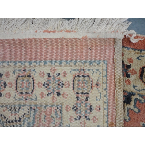 71 - Persian Kelim machine-made runner with all over geometric decoration, on a cream and rust ground, 23... 