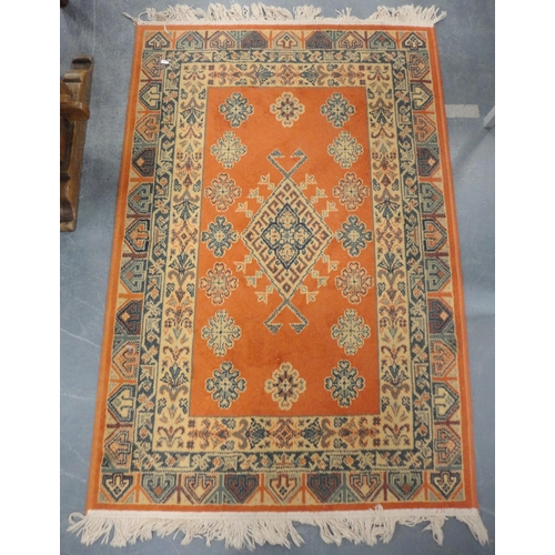 77 - Modern Persian design acrylic rug, 149cm x 101cm.