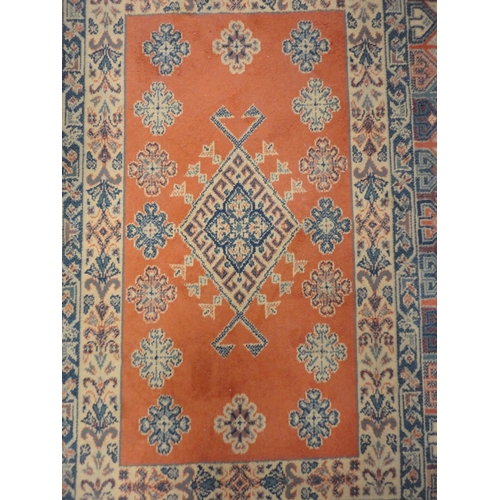 77 - Modern Persian design acrylic rug, 149cm x 101cm.