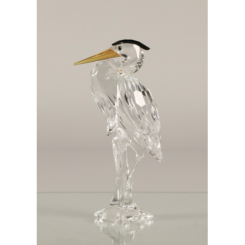 10 - Swarovski crystal heron, 15cm h, boxed