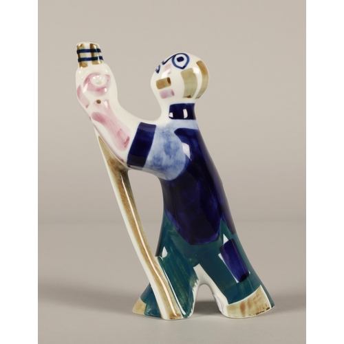 20 - Sargadelos Porcelain Figurine Man With Oar 19cm high