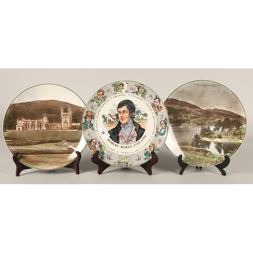 38 - Three Royal Doulton collectors plates to include Robert Burns 1759-1796, Balmorals and Loch Lomond