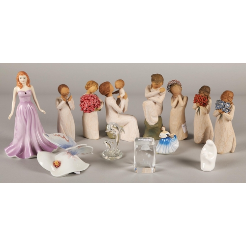 39 - Collection of decorative figures to include Willow Tree, Royal Doulton Amethyst etc.