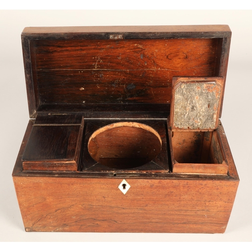 49 - 19th century mahogany tea caddy. 31cm